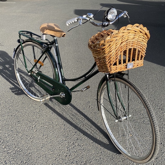 BICYCLE, Dark Green Vintage w Kickstand and Basket